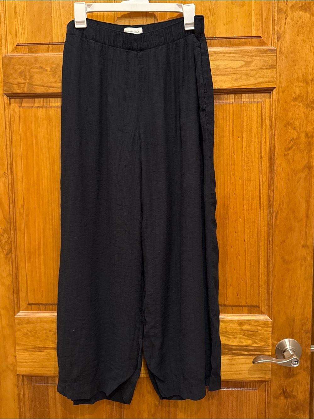 Abercrombie Black Wide Leg Elastic Waist Pants